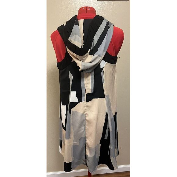 Anthropologie Twinkle by Wenlan Graphic Print Hoodie Dress Mini Sz 2 Sleeveless - Picture 2 of 16